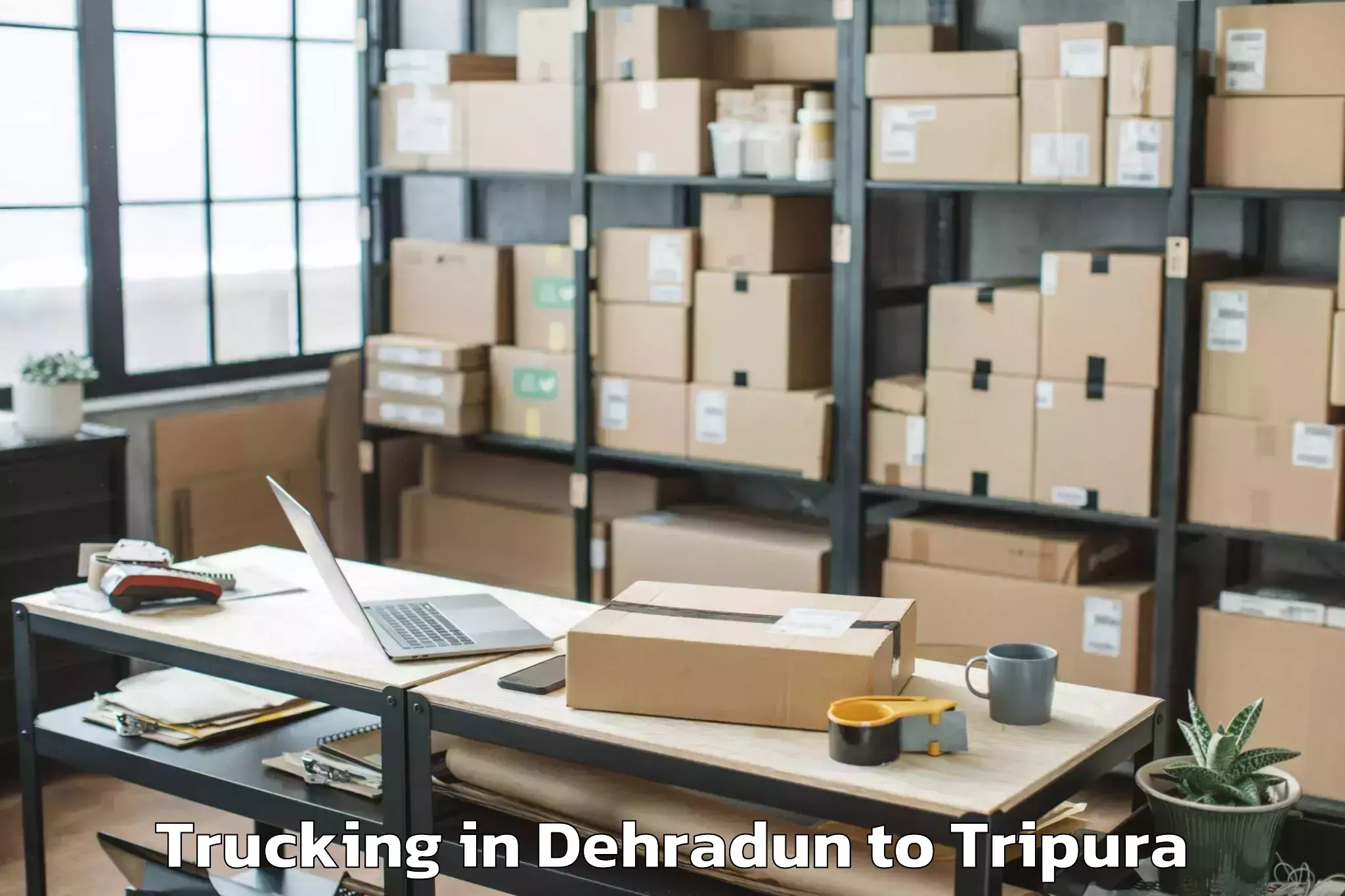 Book Dehradun to Kumarghat Trucking Online